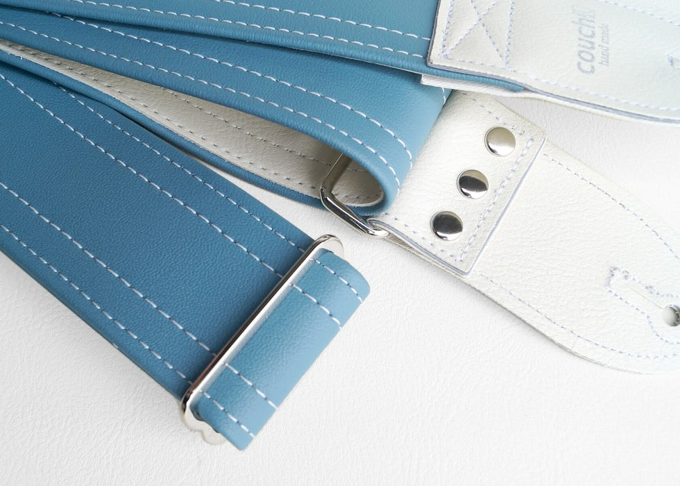 Couch Lake Placid Blue Double Stitch Guitar Strap - L120