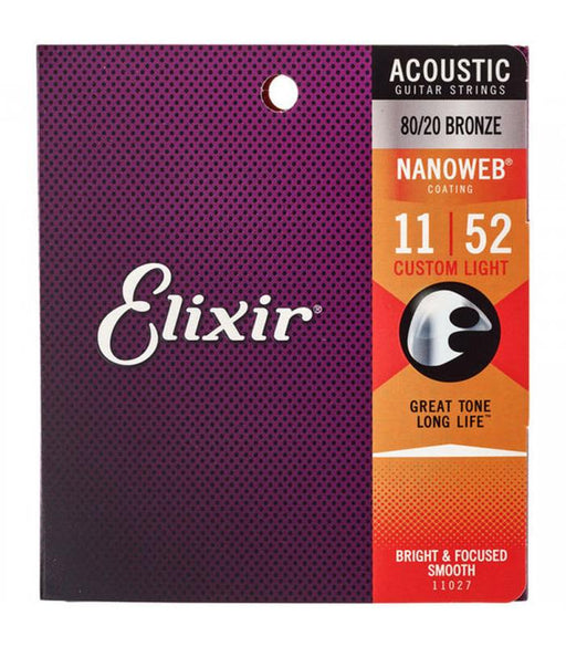 Elixir E11027 Custom Light 11/52 Acoustic Guitar Strings