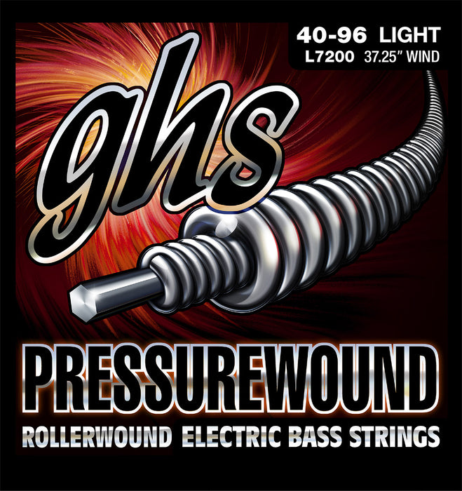 GHS L7200 Bass Pressurewound Standard Long Scale Light Electric Bass Strings