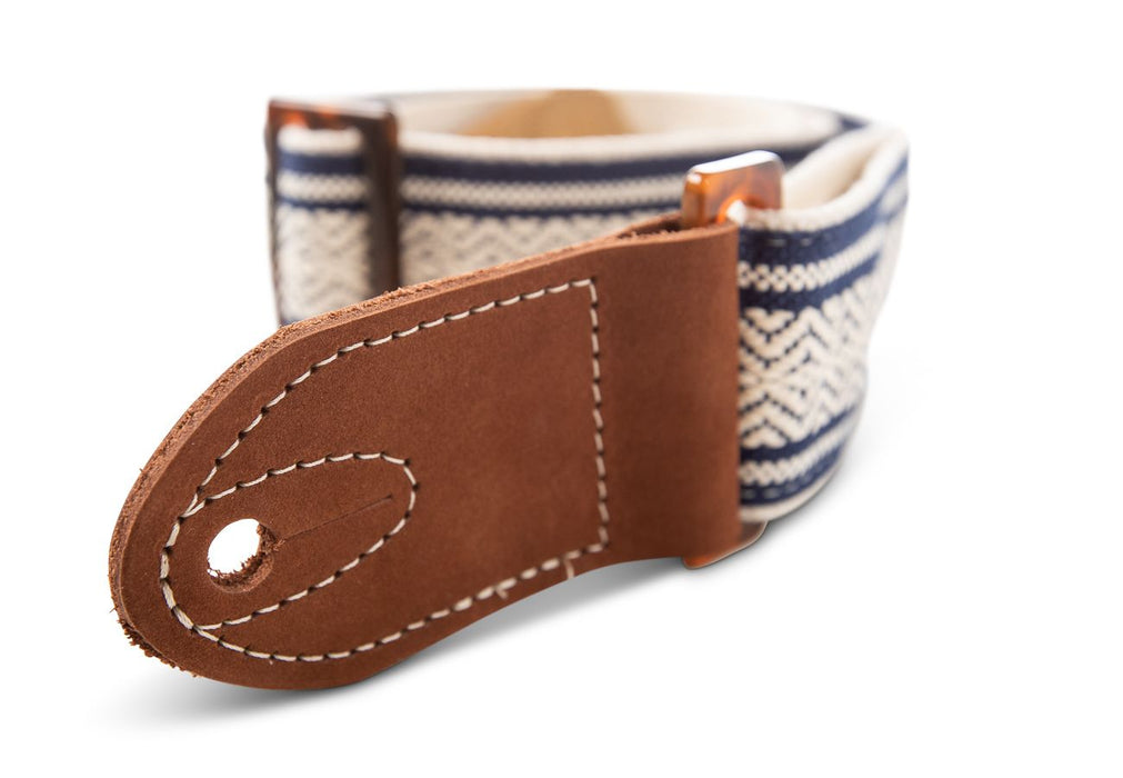 Taylor Academy Strap White/Blue Jacquard Cotton 2" 