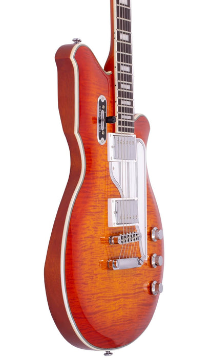 Eastwood Airline Map FM Guitar Flame Maple Top - Orangeburst Flame