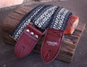Couch Midnight Blue and Maroon Hippie Weave Guitar Strap - HW004
