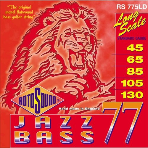 Rotosound RS775LD 45-130 Jazz Bass Long Scale Standard Gauge 5-string Monel Flatwound Bass Guitar StringsRotosound RS775LD 45-130 Jazz Bass Long Scale Standard Gauge 5-string Monel Flatwound Bass Guitar Strings