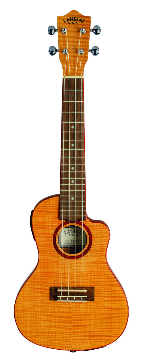 Lanikai FM-CETC Flame Maple Thin Concert Ukulele Electric Natural with Gig Bag