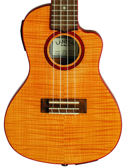 Lanikai FM-CETC Flame Maple Thin Concert Ukulele Electric Natural with Gig Bag
