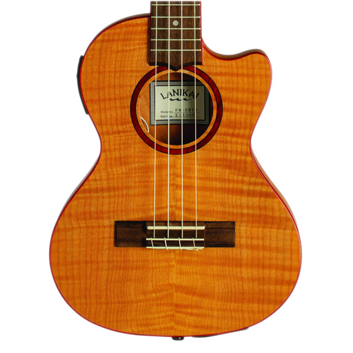 Lanikai FM-CETT Flame Maple Thin Tenor Ukulele Electric Natural with Gig Bag