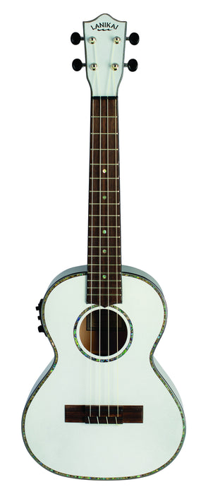 Lanikai JMS-EWT1 Julia Michaels Tenor Ukulele Electric White Pearl with Gig Bag