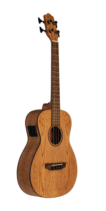 Lanikai OA-EBU Oak Bass Ukulele Electric Natural with Gig Bag