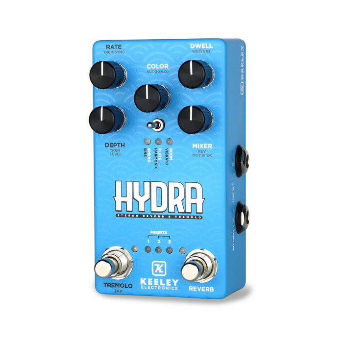 Keeley Hydra Stereo Reverb Tremolo Guitar Effect Pedal