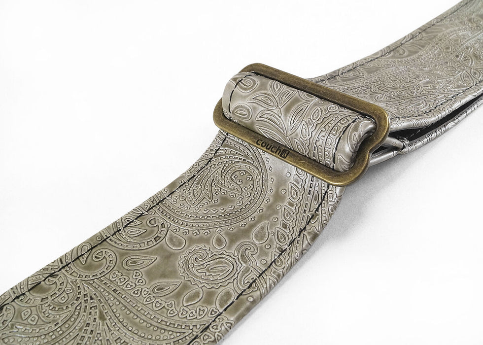 Couch Paisley Ivory Guitar Strap With Aged Bronze Hardware Guitar Strap - L106