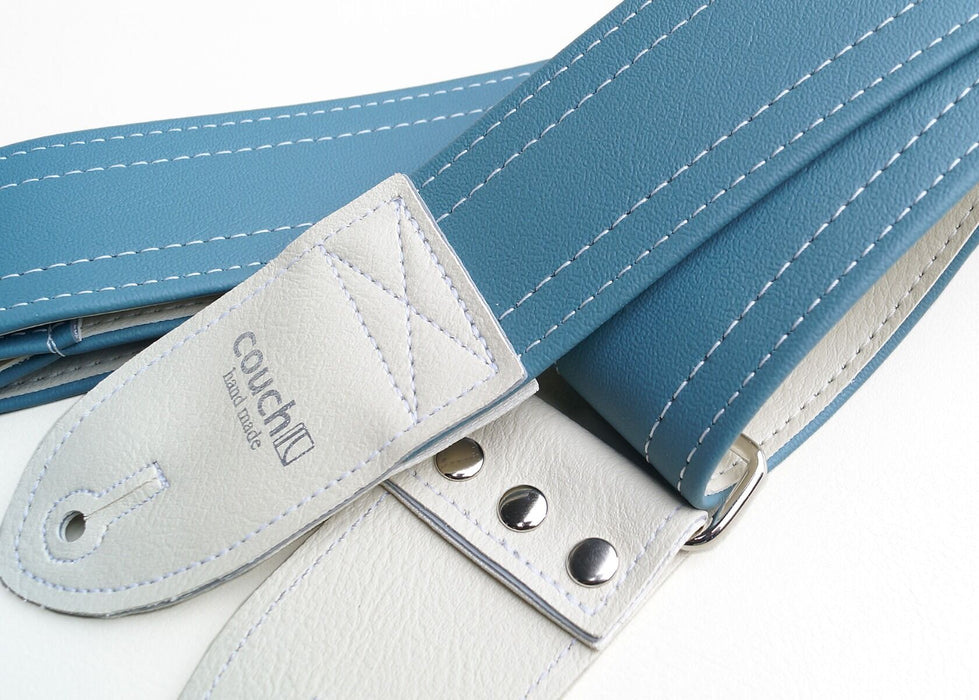 Couch Lake Placid Blue Double Stitch Guitar Strap - L120
