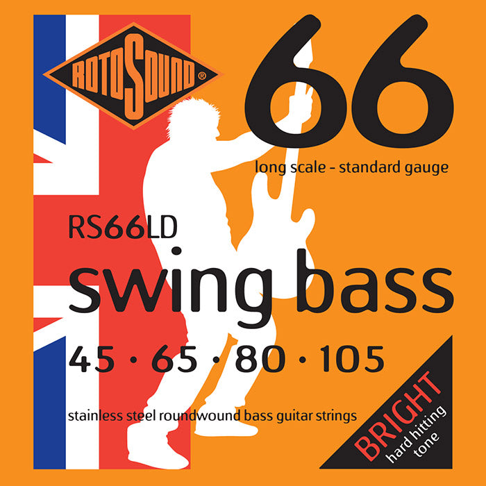 Rotosound RS66LD Swing Bass Long Scale Standard Gauge 45-105 Stainless Steel Roundwound Bass Guitar Strings