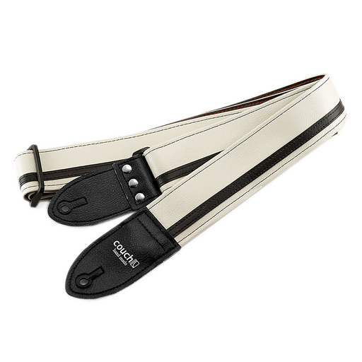 Couch White with Black Racer X Guitar Strap - RX002