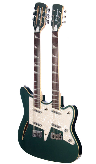 Eastwood Surfcaster 6/12 Double Neck Guitar Metallic Green