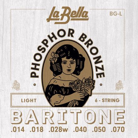 La Bella BG-L Phosphor Bronze Light Baritone Acoustic Guitar Strings - .014 -.070