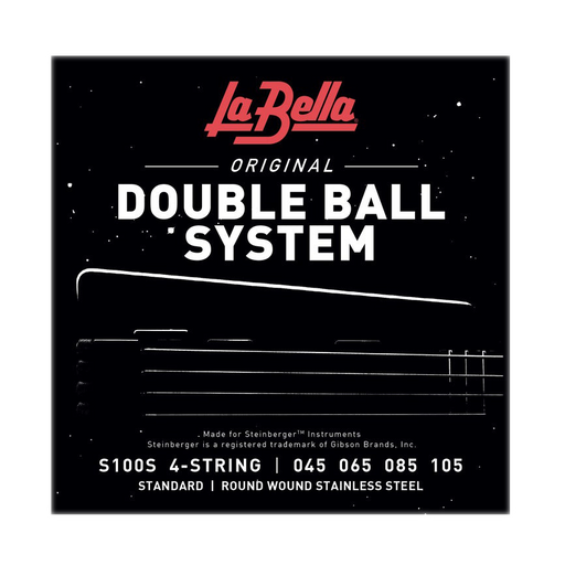 La Bella S100S Original Double Ball System 4-String Standard Round Wound Stainless Steel Electric Bass Strings - 45-105