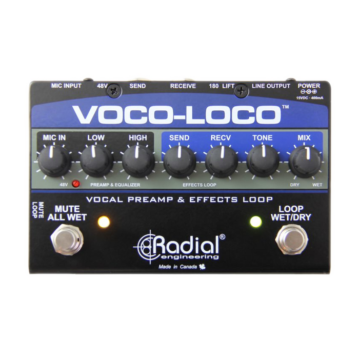 mic to guitar pedal Radial Voco Loco Microphone Effects Loop & Switcher for Guitar Effects — Truetone Music