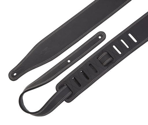 Levy's M17BDS-BLK 2 1/2" Black Pull-up Leather Guitar Strap With Soft Garment Leather Backing